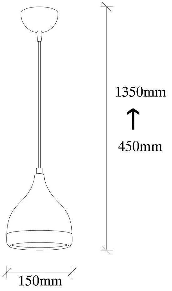 Fekete-rézszínű függőlámpa ø 14 cm Yildo – Opviq lights