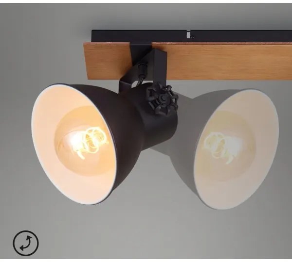 Briloner 2742-025 - spotlámpa SPOTLIGHT 2xE27/40W/230V fekete/barna