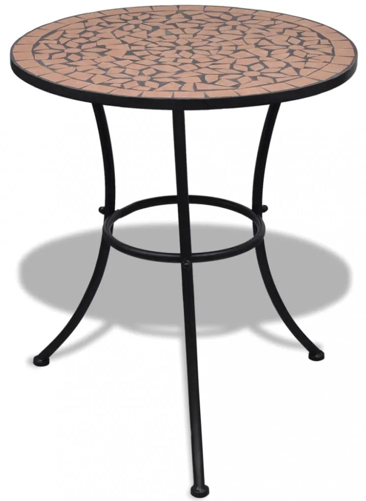 terrakotta mozaik bisztró asztal 60 cm