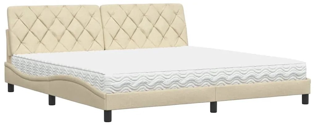 ágy matraccal krém 200x200 cm szövet