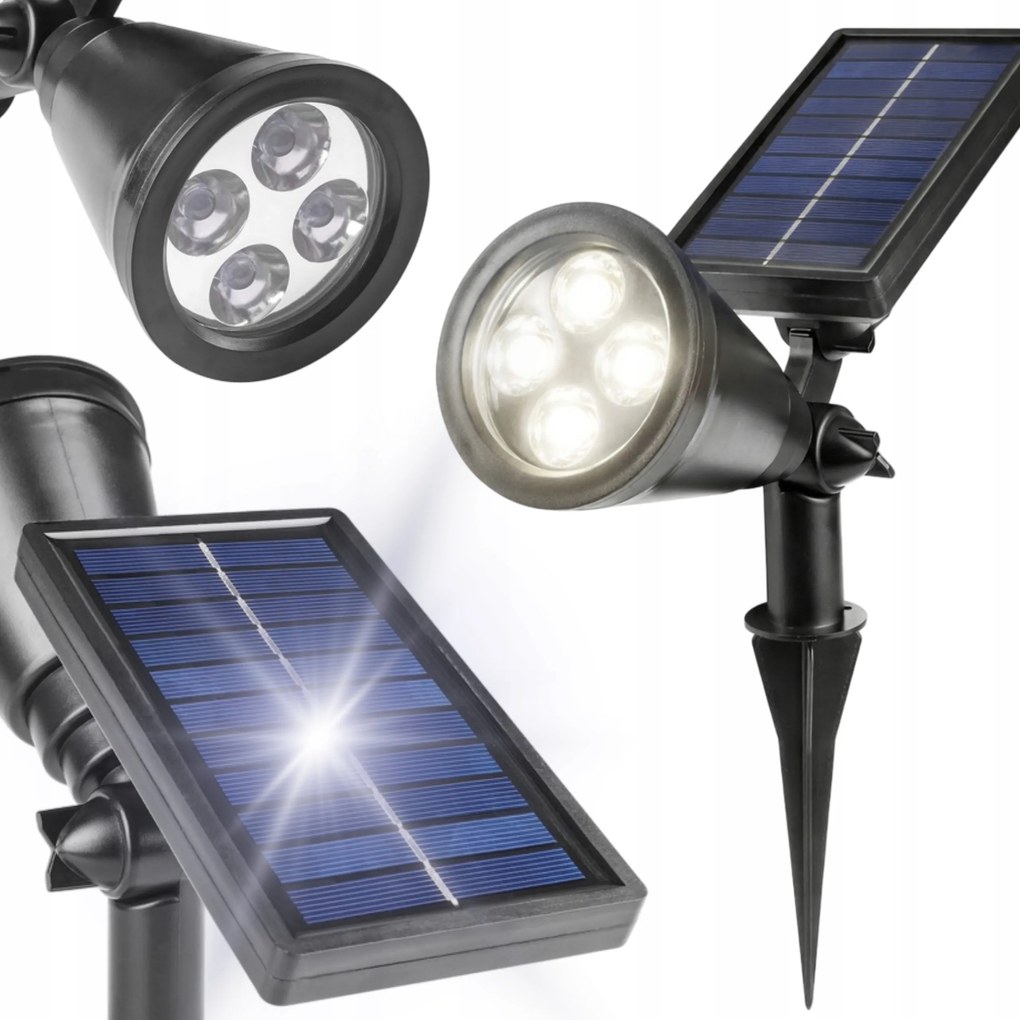 2x Kerti Fényvető Reflektor Napelemes Lámpa Beszúrható Szürkület Érzékelő