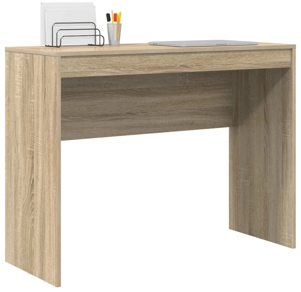 vidaXL Íróasztal Sonoma tölgy Mérnökileg kezelt fa 100 x 40 x 76 cm
