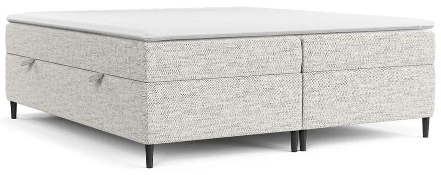 Világosszürke ágyneműtartós boxspring ágy 200x200 cm Araya – Maison de Rêve