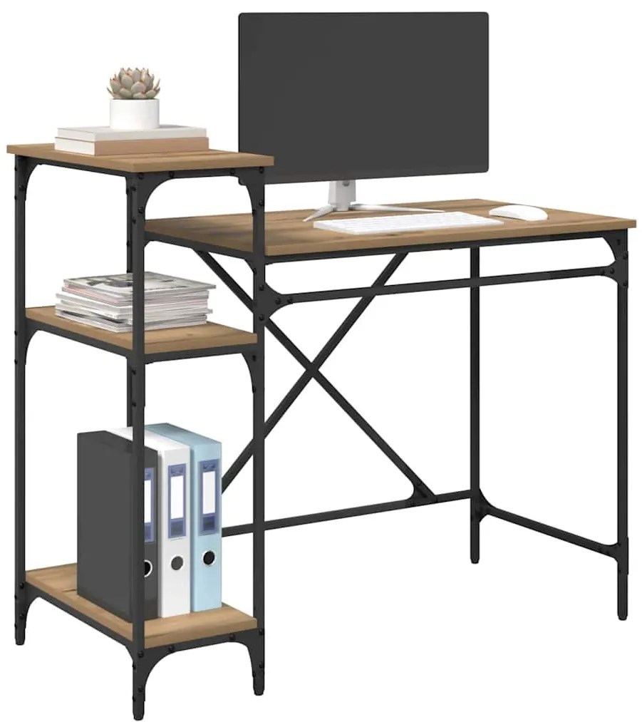 vidaXL Asztal Artisan tölgy 105 x 50 x 90 cm Faanyag