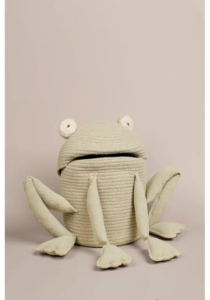 Világoszöld textil játéktároló kosár ø 23x35 cm Fred the Frog – Lorena Canals