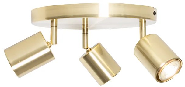 Modern mennyezeti lámpa sárgaréz állítható kerek 3-lámpás - Java