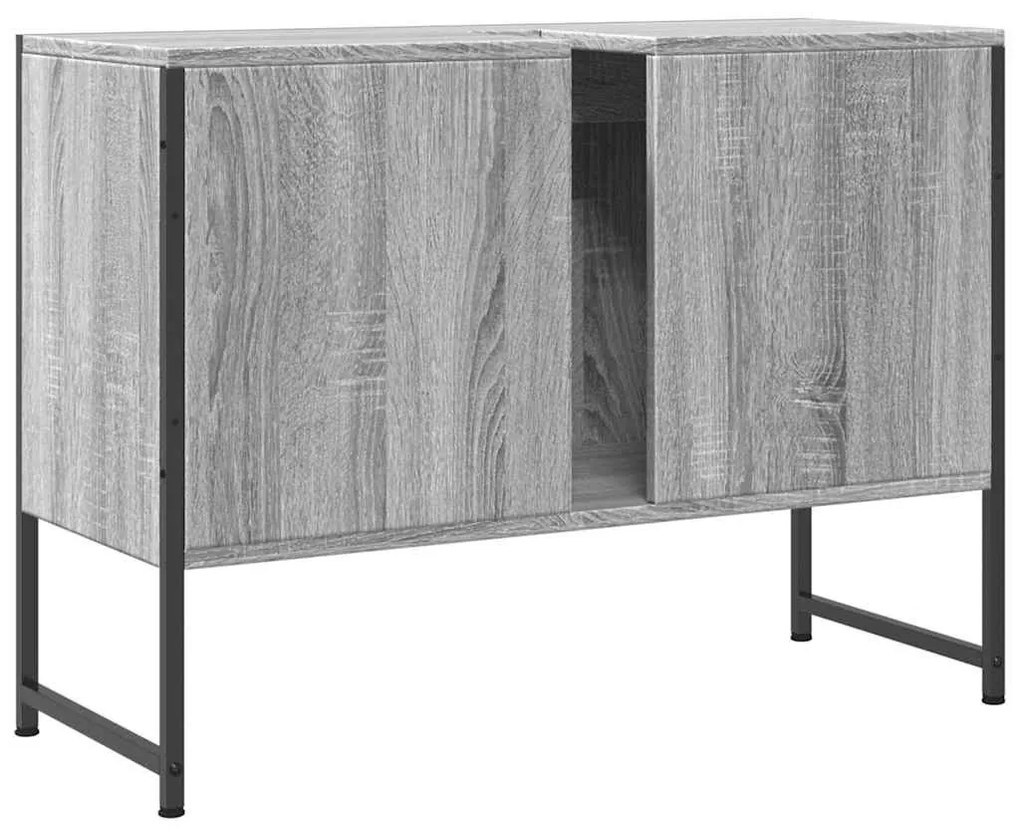 szürke sonoma szerelt fa fürdőszobai mosdószekrény 80x33x60 cm
