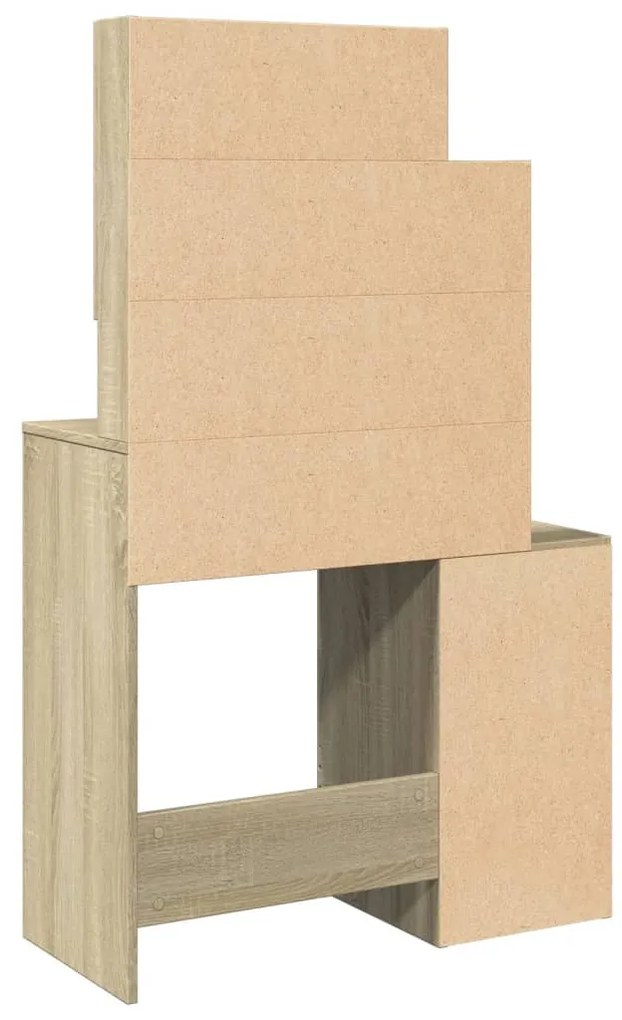 sonoma tölgy színű fésülködőasztal szekrénnyel 80 x 35 x 132 cm