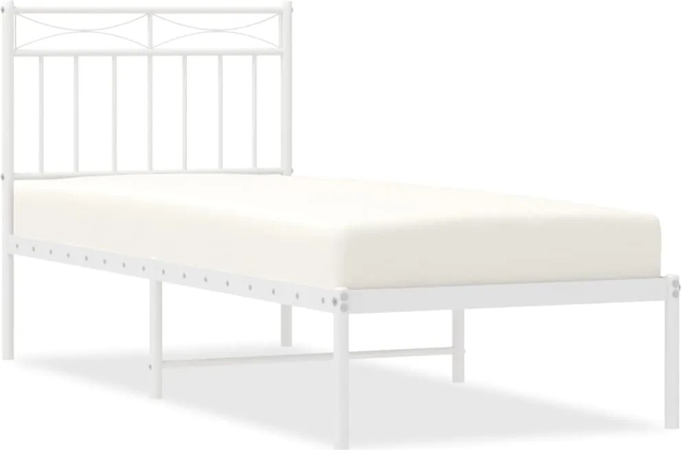 vidaXL fehér fém ágykeret fejtámlával 80x200 cm