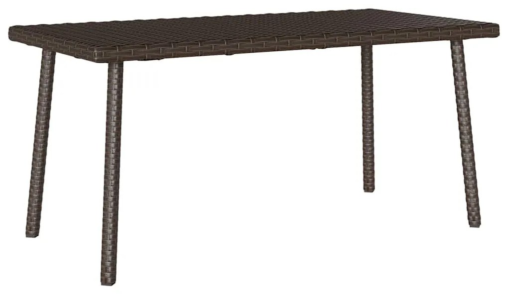 téglalap barna polyrattan kerti dohányzóasztal 80x40x37cm