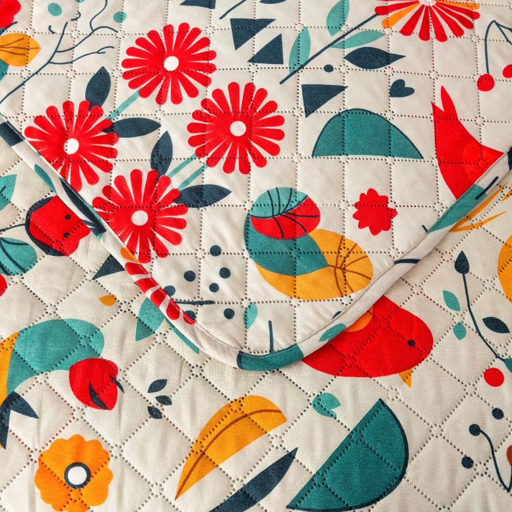 RETRO MADÁR mintás színes ágytakaró Méret: 220 x 240 cm
