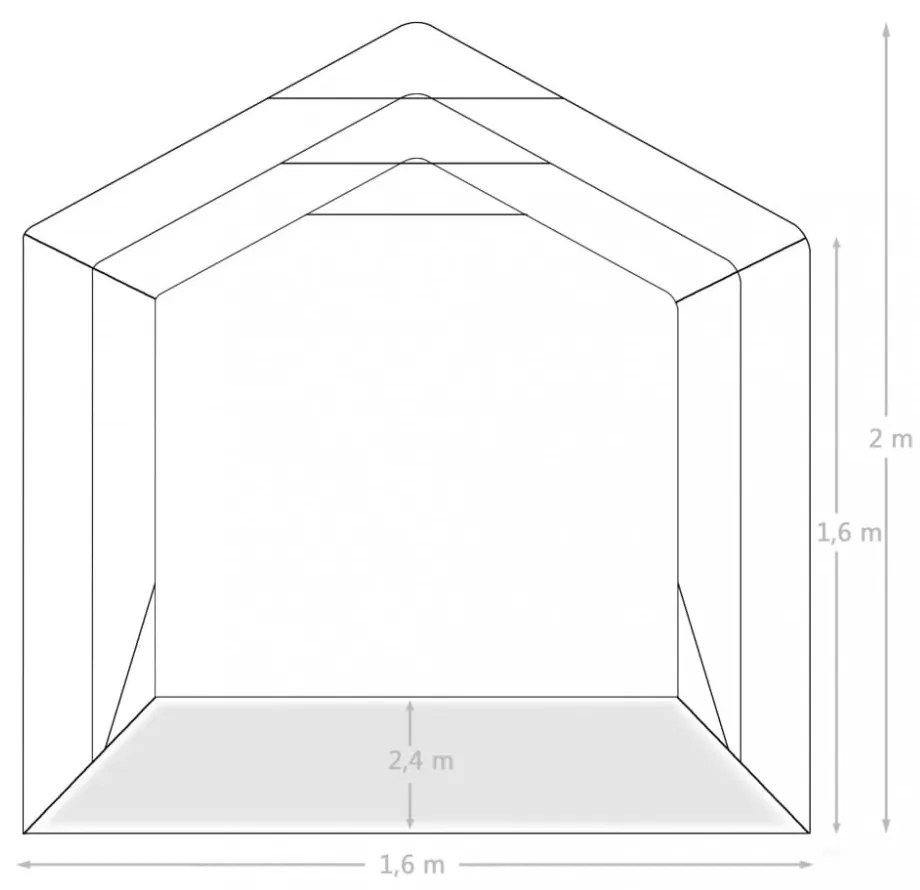 zöld PVC sátorgarázs 1,6 x 2,4 m