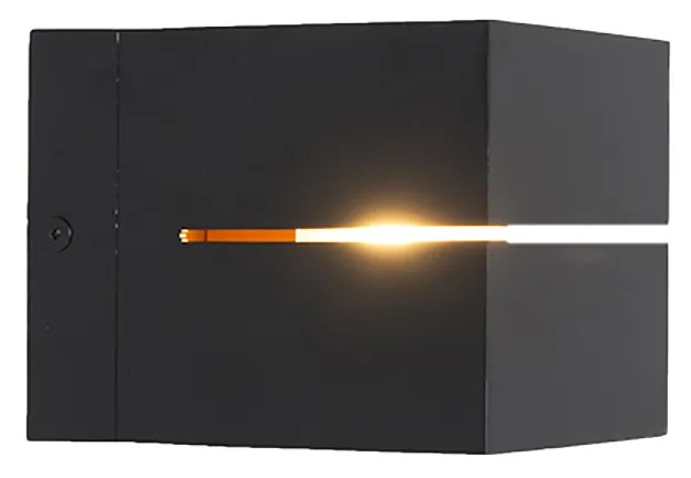 Modern fali lámpa fekete és arany 9,7 cm - Transfer Groove