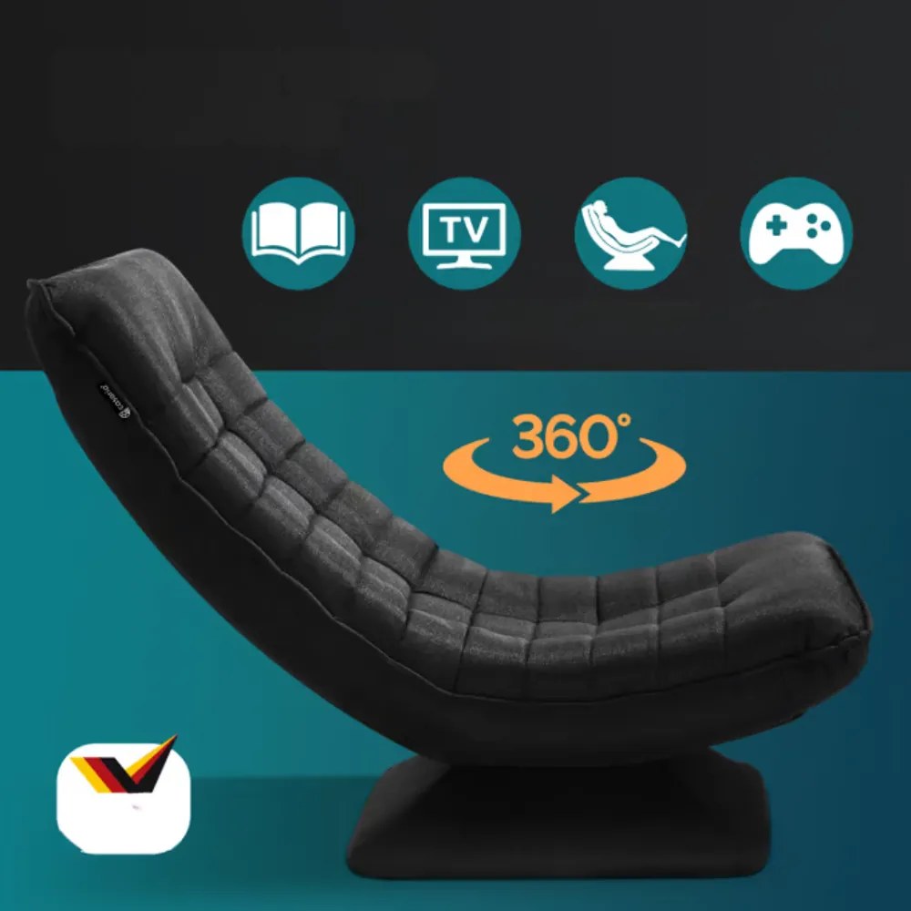 ABERDEEN napozó fotel 87×60×105cm, fekete Casaria