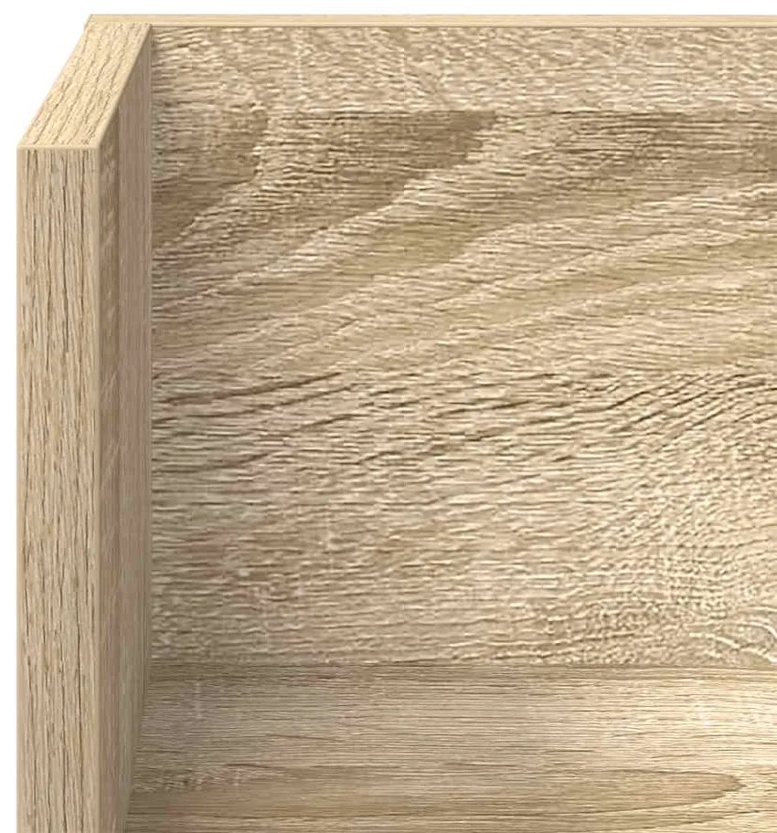 2 db sonoma tölgy színű szerelt fa fali polc 100x16,5x16,5 cm