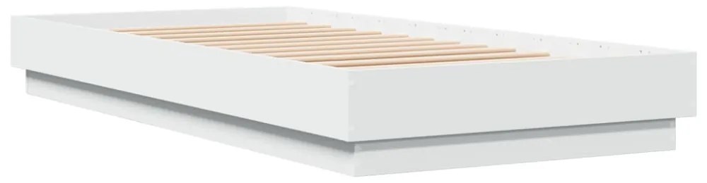 fehér ágykeret LED-világítással 100 x 200 cm