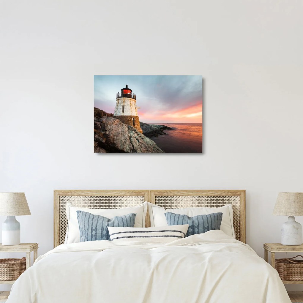 Üveg kép - Castle Hill világítótorony (70x50 cm)