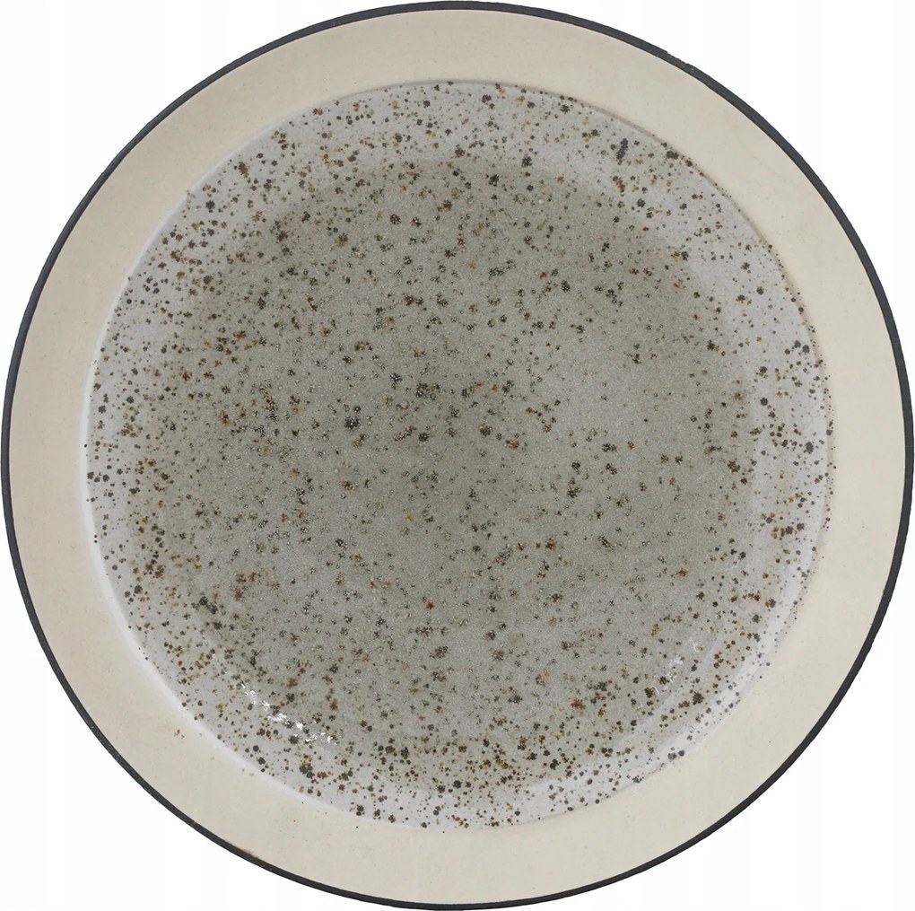 Desszerttányér bézs-zöld átm. 20cm