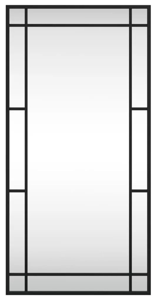 fekete téglalap alakú vas fali tükör 40 x 80 cm