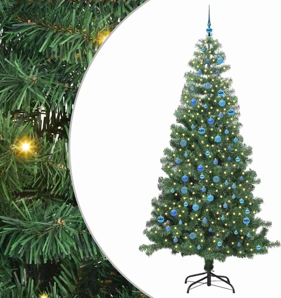 vidaXL Karácsonyfa 300 LED-del állvánnyal Zöld 240 cm PVC