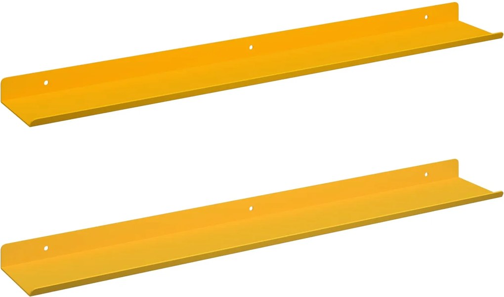vidaXL Lebegő polc 2 pcs Mustár sárga 60 x 9 x 2,5 cm Acél