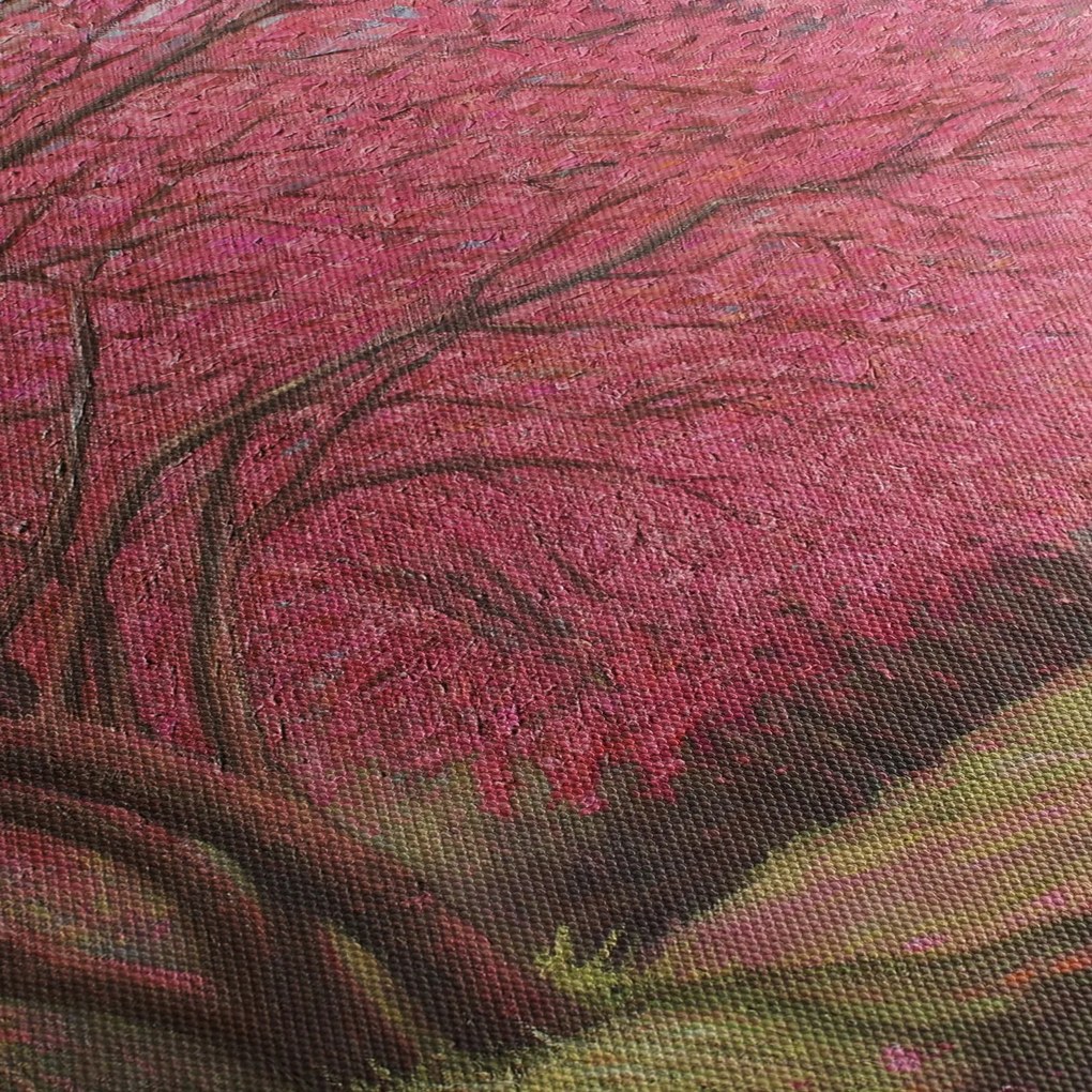 Virágzó fák képe (órával) (90x30 cm)