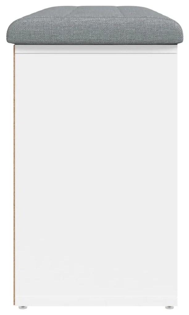 fehér szerelt fa cipőtároló pad 102 x 32 x 50 cm