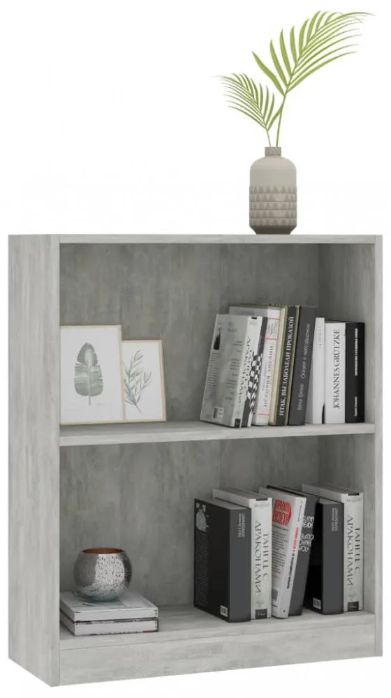 betonszürke szerelt fa könyvespolc 60 x 24 x 76 cm