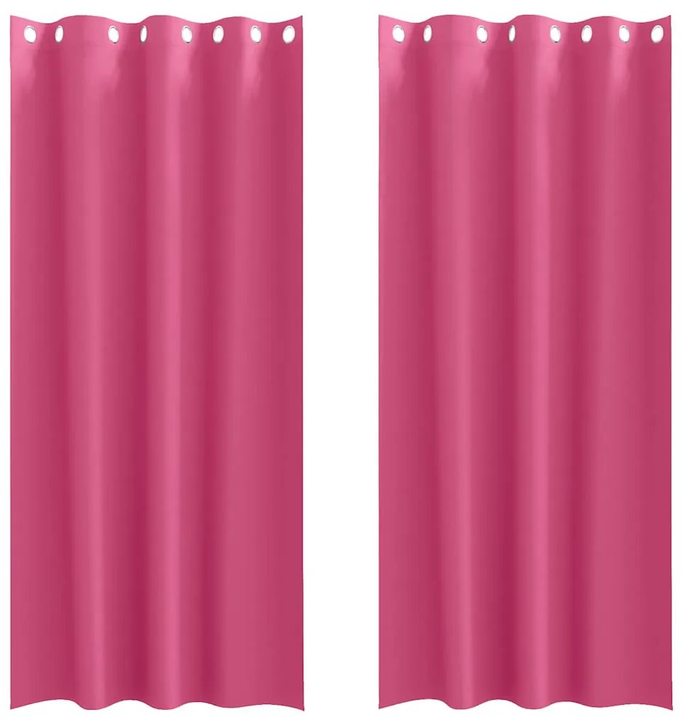 Függönyök 2 pcs Fényes rózsaszín 225x140cm Poliészter