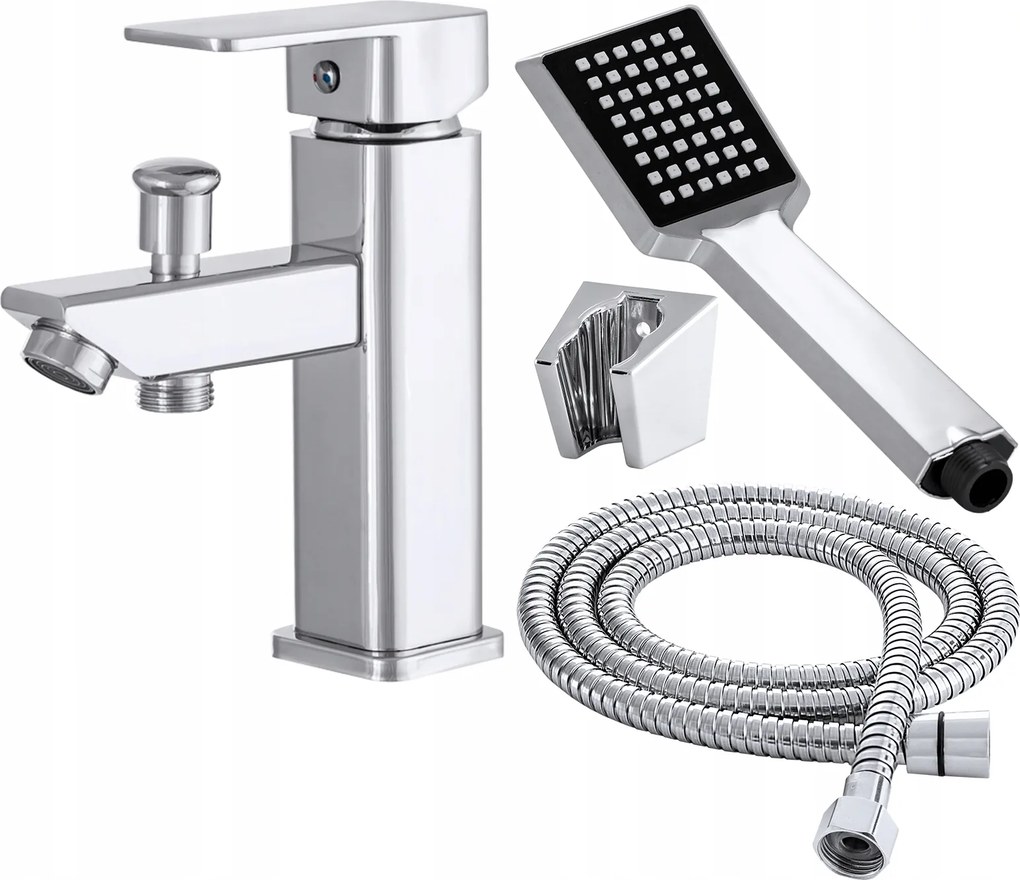 Zuhany Csaptelep Mosdó Kád Fülhallgató Tömlő Tartó Caro Króm