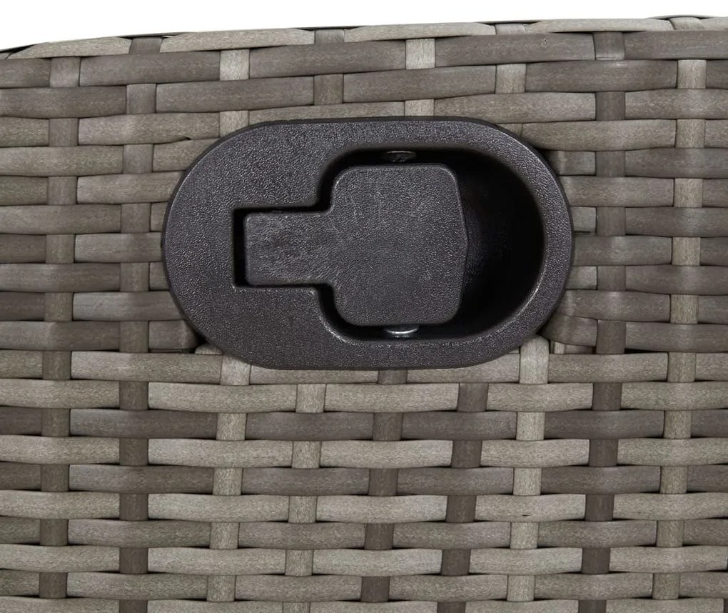 3 részes szürke polyrattan kerti étkezőgarnitúra párnával