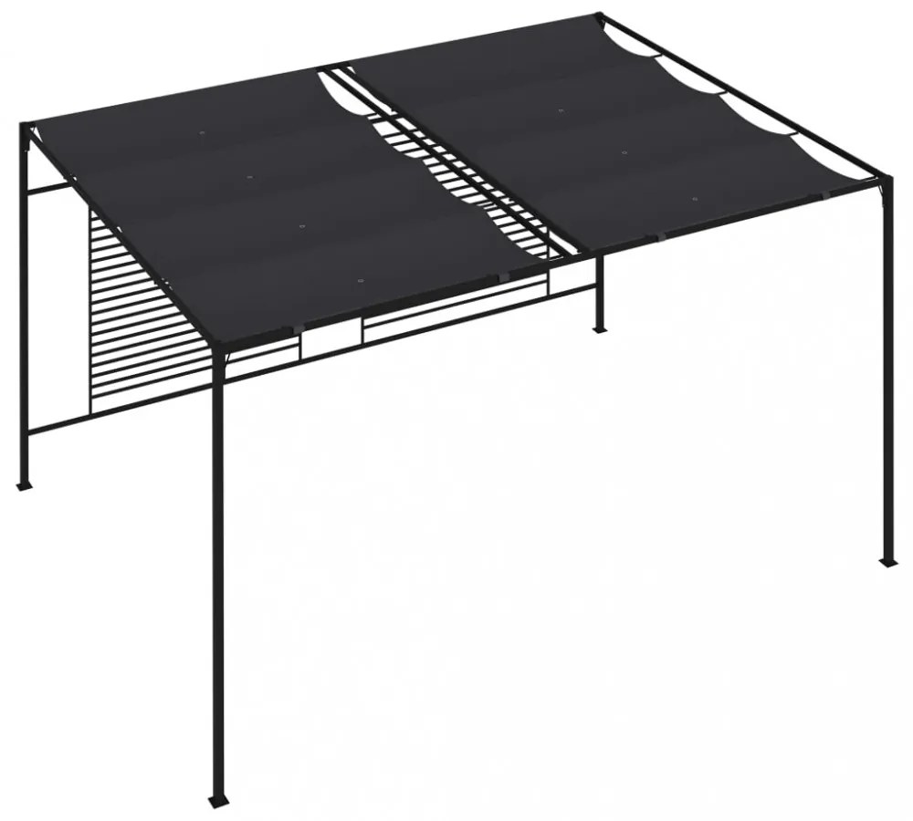 antracitszürke pavilon behúzható tetővel 3 x 4 x 2,3 m 180 g/m²