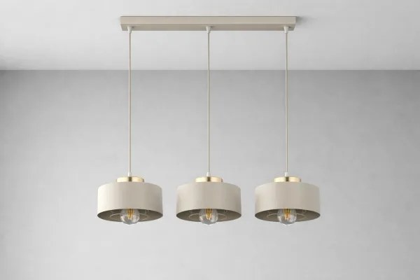 Brilagi - Kábelre függesztett csillár SPRING 3xE27/60W/230V bézs/arany