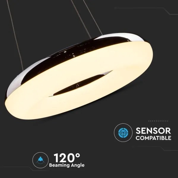 LED Csillár zsinóron LED/40W/230V 3000K átm. 40 cm fényezett króm