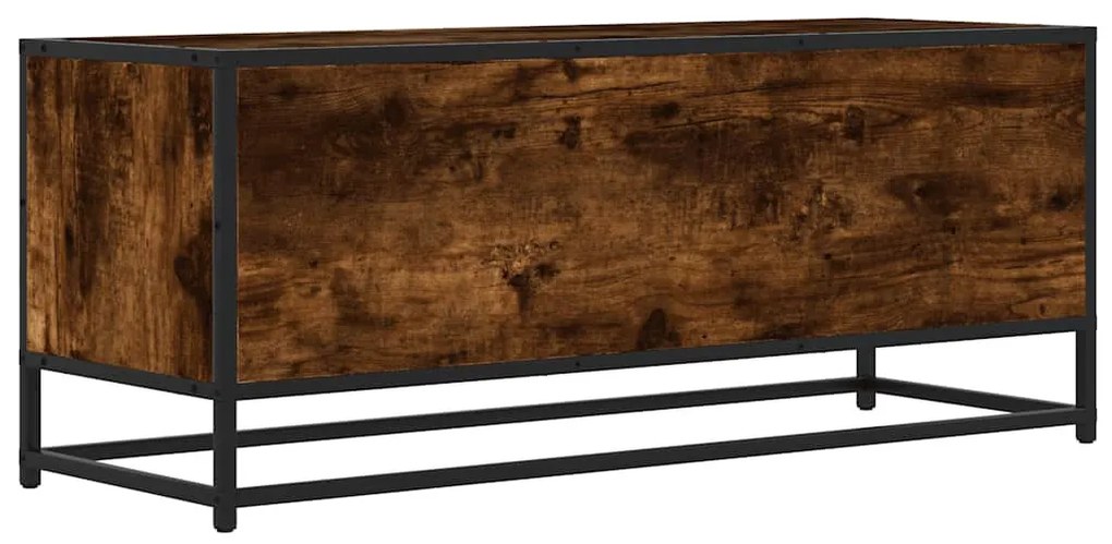 füstös tölgy színű szerelt fa és fém TV-szekrény 100x34,5x40 cm