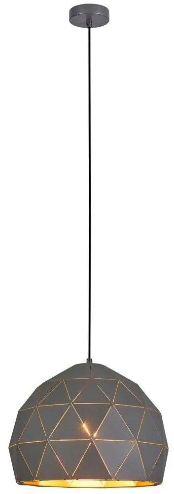 ITALUX MDM-3471-1 GR+GD - Csillár zsinóron HARLEY 1xE27/40W/230V antracit