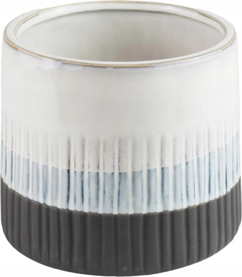 Kerek kerámia kaspó fedél 15 cm fehér szürke fekete