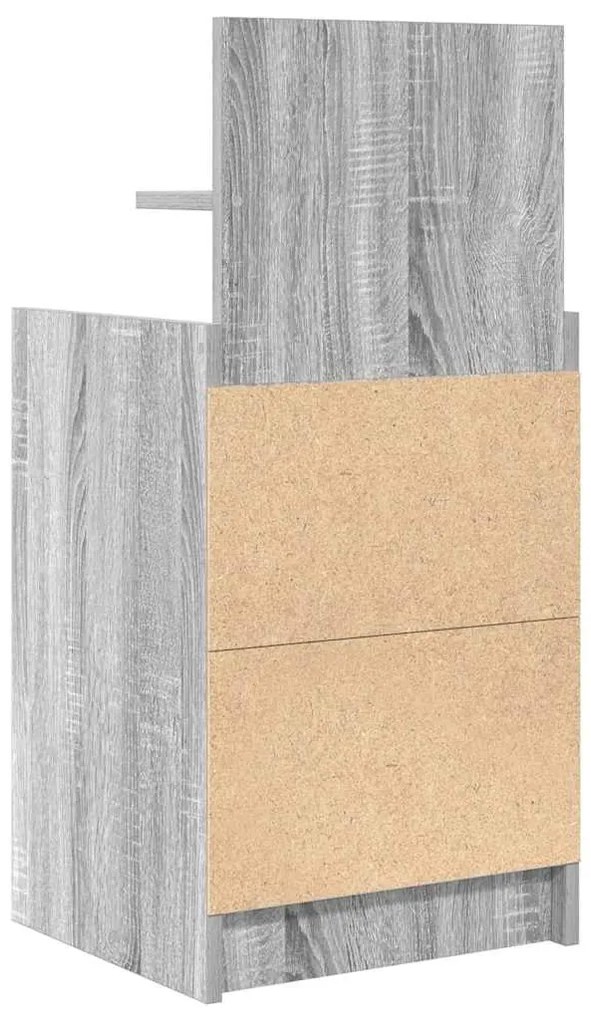 szürke sonoma színű éjjeliszekrény 2 fiókkal 38x34x80 cm