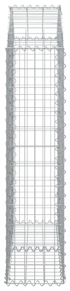 íves horganyzott vas gabion kosár 100x30x120/140 cm
