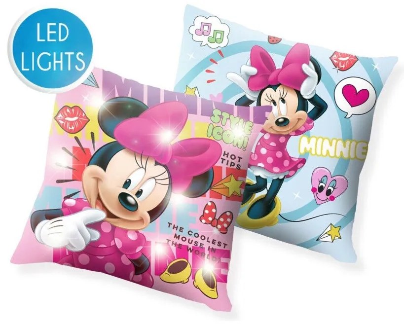 Disney Minnie Style Icon LED világító párna, díszpárna 40x40 cm