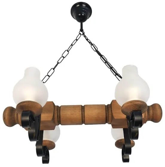 Brilagi - Csillár láncon RUSTIC 4xE14/40W/230V bükkfa