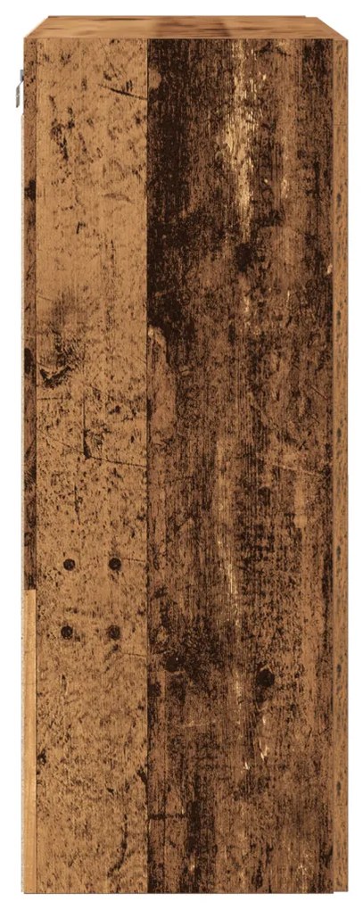 Fali szekrény üvegajtókkal, régi fa 69,5x34x90 cm