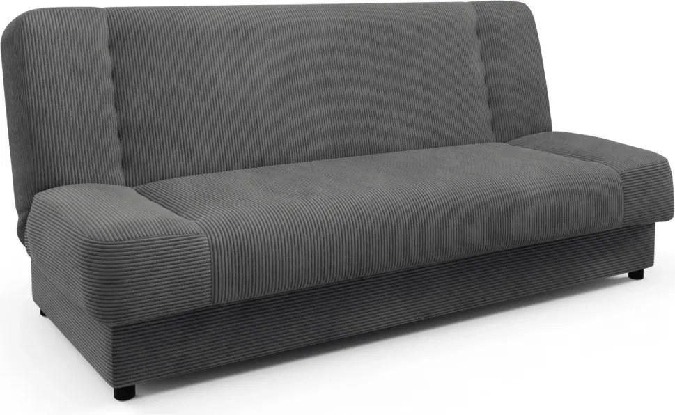 Ágyazható kanapé sötétszürke színben, kordbársony kárpittal PIANO