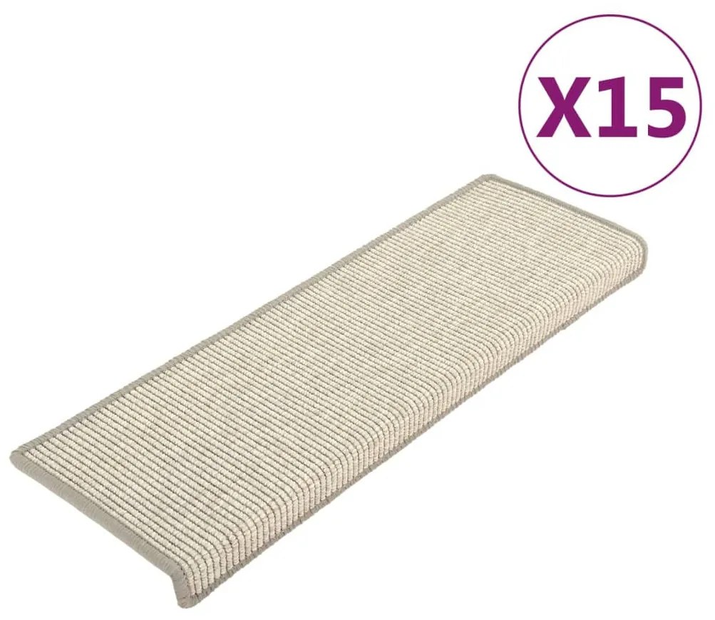 15 db ezüst színű, téglalap alakú szélű lépcsőszőnyeg 65 x 21 x 4 cm