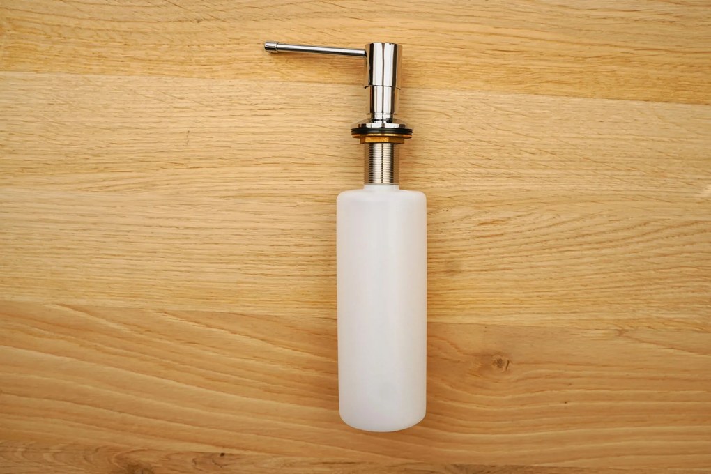 Mosogató minőségi felső, mosogatószer adagoló mosogatóhoz 400ml, króm, SKQ-DOZL-CH