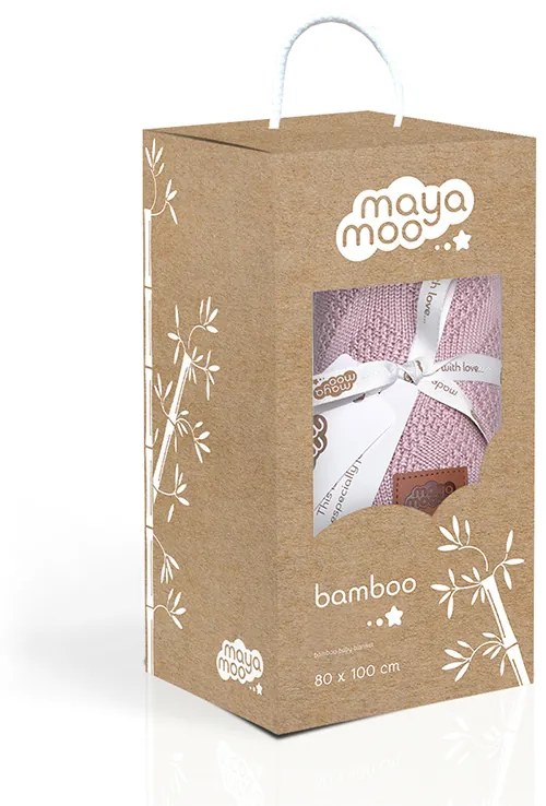 Bambusz babatakaró MAYA MOO DESIGN 04 púderrózsaszín