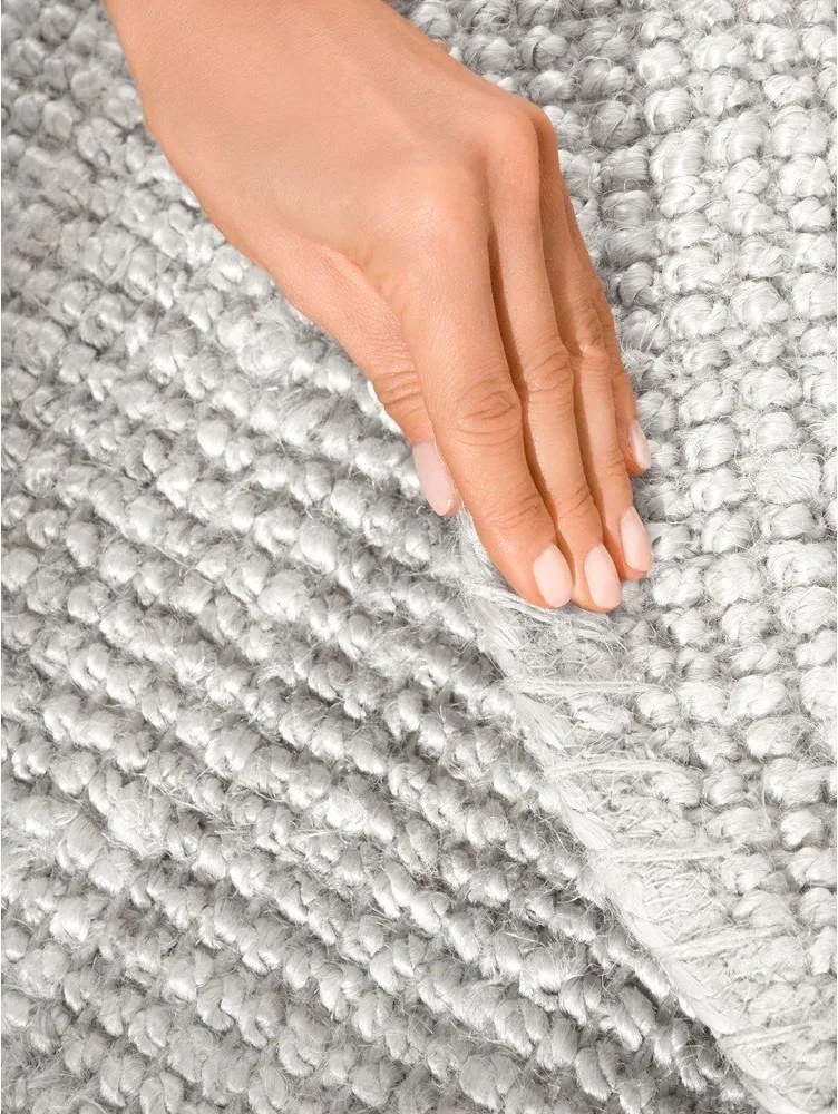 Világosszürke kétoldalas-kézi szövésű juta kerek szőnyeg ø 200 cm Bouclé Jaipur – Hanse Home