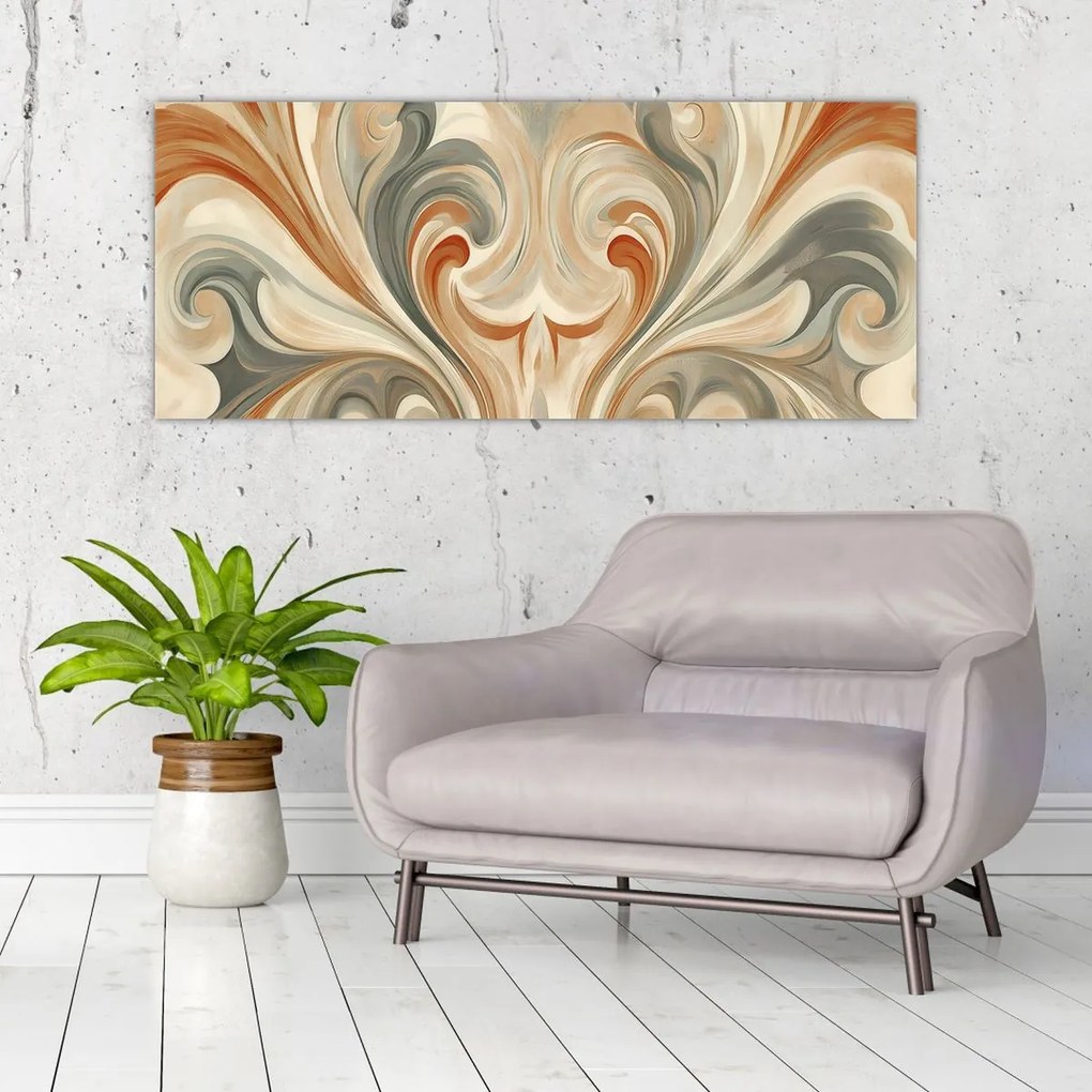 Kép - Örvények földszínekkel (120x50 cm)