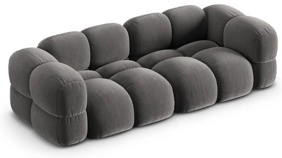 Szürke bársony kanapé 250 cm Loretto – Cosmopolitan Design