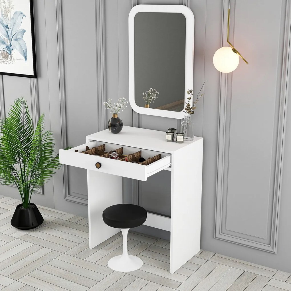 Lizbon Mirror White kozmetikai asztal